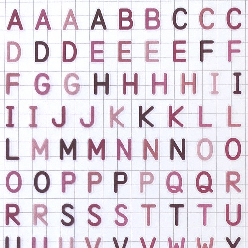 [씰] 마인드웨이브 문자 스티커 : 핑크 슬림 알파벳