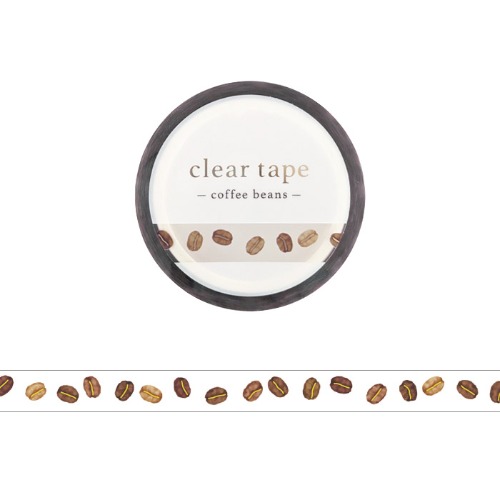 마인드웨이브 투명 금박 클리어 테이프 7mm : coffee beans
